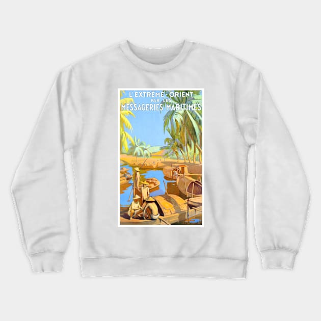 Vintage Travel Poster France LExtreme Orient Crewneck Sweatshirt by vintagetreasure